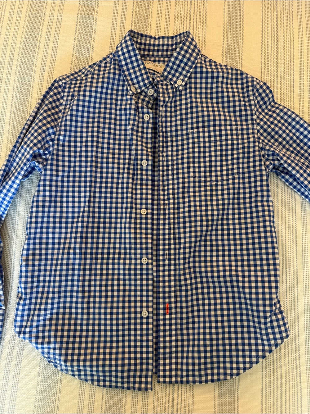 J. Crew Boys Blue & White Gingham Button-Down Shirt